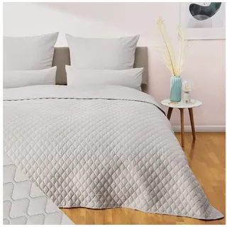 Blumtal Tagesdecke 220 x 240 cm Grau/Silber