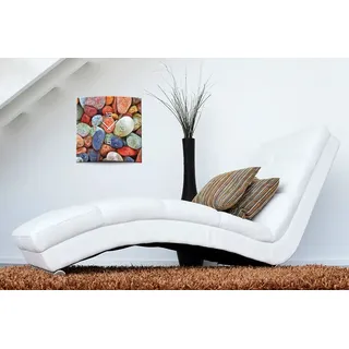 Wanduhr XXL 3D Optik Dixtime bunte Steine 50x50 cm leises Uhrwerk GQ-011 - Bunt