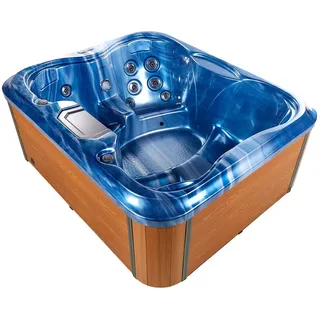 Beliani Outdoor Whirlpool 215 x 80 x 180 cm Blau/Braun