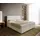 Boxspringbett Dream-Well 180x200 cm Bouclé Creme-Weiß mit Matratze und Topper - Weiß