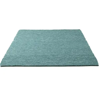 Sansibar Wollteppich »Hörnum« rechteckig 12 mm Höhe Handweb Teppich, meliert, reine gewalkte Wolle, handgewebt, blau