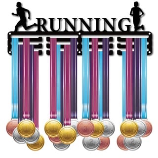 CREATCABIN Running Image Athlete Medaillen Aufhänger Halter Display Rack Ständer Wandhalterung Aufhänger Dekor Für Läufer Zur Aufbewahrung von Abzeichen Zu Hause 3 Sprosse Über 60 Medaillen