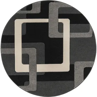 MY HOME Teppich »Maxim, 140 Ø« rund 12 mm Höhe Hoch-Tief-Effekt, Kurzflor, 3D-Design