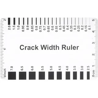 10 Stück Aspire Concrete Rissbreitenlineal, Rißlineal Bereich 0,004-0,100"(0,10-2,50 mm) und Bereich 0,1-7,0 mm