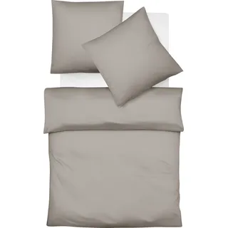FLEURESSE Lech 3089 Fischgrätmuster Flanell grau 200 x 200 cm + 2 x 80 x 80 cm