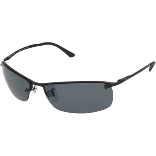Ray-Ban RB3183, Erwachsener, Uni, Rechteckig, Schwarz, Polarisierte Linse, Metall - Grau
