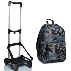 Seven RUCKSACK ISCHOOLPACK Geräumige Schultasche für Teenager,mit Laptopfach Schultrolley für Kinder;Trolley für Schulranzen und Rucksäcke Einfach zum Ziehen.