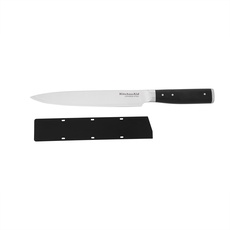 KitchenAid Gourmet Fleischschneidemesser, scharfe Klinge aus hochwertigem japanischem Kohlenstoffstahl, Schwarz, 20 cm / 8 Zoll