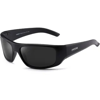 EYEFORE Sonnenbrille-Herren-Damen-Polarisiert Vintage Sonnenbrillen Rechteckig Sportbrille Schwarz Sport Brille Fahrerbrille UV400 Schutz