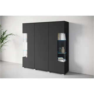 INOSIGN Highboard »Kenia« 1 Stk. tlg. Modernes Highboard, mit Glastüren, Breite 135 cm schwarz