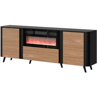 Mirjan24 Volare 200 x 76 x 39 cm Schwarz / Nussbaum