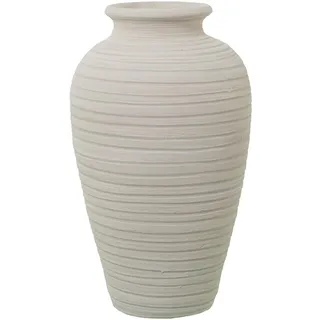 DRW Tischvase aus Keramik, gewellt, matt, 24 x 24 x 40 cm