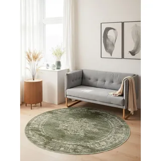 HANSE HOME Lydia Kurzflor Teppich Rund – Orientalischer Wohnzimmerteppich, Kurzflor Klassisch, Weich im Orient Design für Wohnzimmer, Schlafzimmer, Flur – Mint, Ø160cm