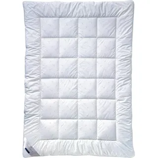 billerbeck Faser Bettdecke E21 King Uno 155x220 cm Ganzjahresdecke der Wärmestufe mittel, Weiß