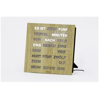 digitale Tischuhr- Wortuhr 20 x 20 cm - AMS Modell: 1234 - Weiß