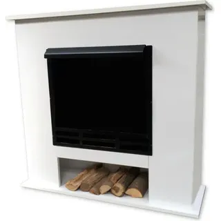 Ethanolkamin Gelkamin Modell 001W Deluxe Weiß incl. GRATIS verstellbaren Brenner + Deko Steine - Weiß