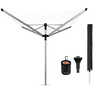 Brabantia - Lift-O-Matic Advance drehbaren Wäschespinne - Easy Lift-Systems - UV-beständige Wäscheleine, 50 m - Kein Durchhängen - Auch für Kleiderbügel - Metallic Grey - ø 312cm