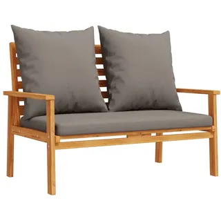 vidaXL Gartensofa 120 cm mit Kissen Massivholz Akazie - Grau