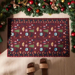 Sonive Fußmatte Außen Innen 50 x 80 cm, Fußabtreter Muster rutschfeste Schmutzfangmatte Türmatte waschbar Fußabtreter Eingangsteppich für Hund, Eingang, Haustür & Flur