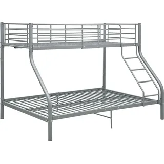 vidaXL Etagenbettgestell Grau Metall 140x200 cm/90x200 cm - Grau
