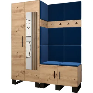 Garderobe ARTIN Set 14 mit gepolsterten Paneelen Industrial Design - Braun