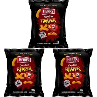 Herr's Carolia Reaper Cheese Curls 113g (Packung mit 3)