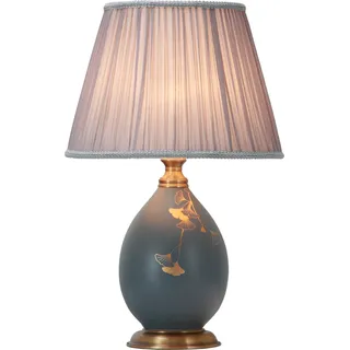 Fine Asianliving Chinesische Tischlampe Porzellan mit Lampenschirm E27 Orientalische Tischleuchte Keramik Nachttischlampen Schlafzimmer Wohnzimmer