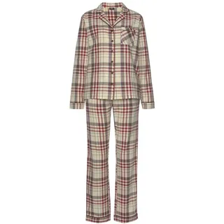H.I.S. H.I.S Damen Pyjama creme-kariert Gr.32