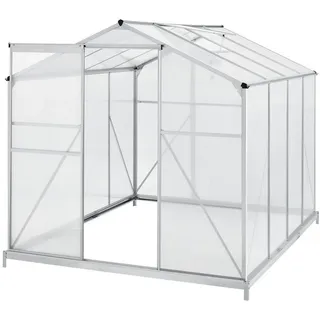 Juskys Gewächshaus Aluminium Grau HKP 4 mm 4,75 m2