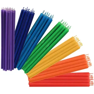 NKlaus Chakra Kerzen Set 16 cm – 49 Stück in 7 Farben – Stabkerzen durchgefärbt, tropffrei & rußfrei – für Meditation, Rituale, Yoga & Dekoration 40770