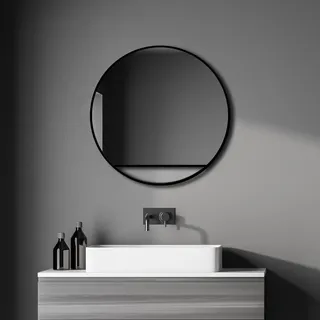 Talos Wandspiegel Ø 60 cm Schwarz