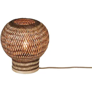 Good & Mojo Tischleuchte , Braun, Naturfarben , Naturmaterialien , rund , 27 cm , Lampen & Leuchten, Innenbeleuchtung, Tischlampen, Tischlampen