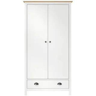 vidaXL Kleiderschrank mit 2 Türen Hill Weiß 89x50x170 cm Kiefernholz