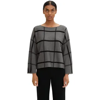 TOM TAILOR Damen 1034053 Oversized Pullover mit Karomuster (1er Pack)