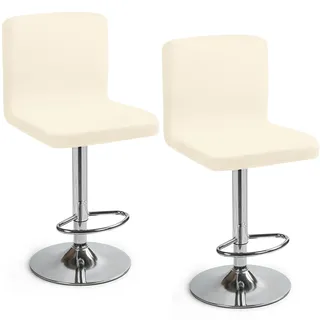 Eozakavod Barhocker-Schonbezüge, 2er Set Stylische Stuhlhussen Stretch-Stuhlbezug Einfache Reinigung Barhockerbezüge Universal Esszimmerstuhlbezüge für Bar & Esszimmer (Cremeweiß, 2er Set)
