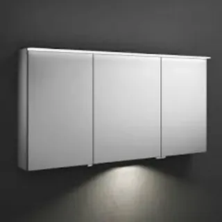 burgbad Yumo Spiegelschrank mit horizontaler LED-Aufsatzleuchte, Breite: 1306mm, Inkl. LED-Waschtischbeleuchtung, Ausführung links, SPIZ130L