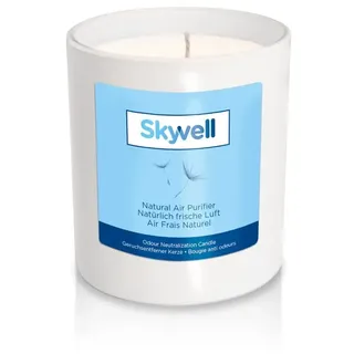 Skyvell Geruchsentferner Kerze 200ml Duftkerze gegen Rauch Urin | 32h Brenndauer, aus Raps- & Sojawachs, vegan. Eliminiert Gerüche statt sie nur zu überdecken.