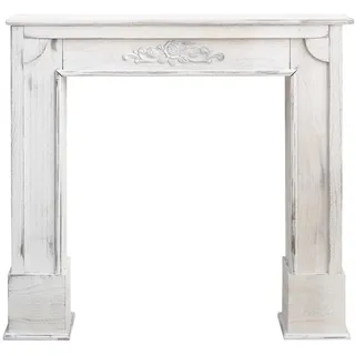 Mobili Rebecca Rebecca Mobili Kaminumrandung aus Holz, Grau, Vintage Design, Wohnbereich - 100 x 105 x 21 cm (HxLxB) - Art. RE4863