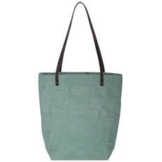 LK Trend & Style SHOPPER Tasche STUFF BAG XL aus waschbarem Papier mit Henkel aus Vollrindleder 38 x 37 x 14 cm (Mint)