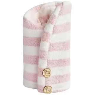 Trust My Sister Mikrofaser Haarturban, Rosé-Weiß, 1 Stück