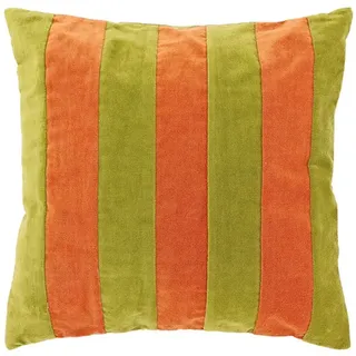 Kissen Mika Streifen 45x45cm Orange/Grün