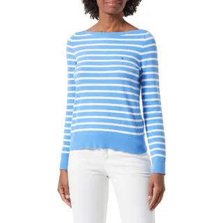 Tommy Hilfiger Damen Pullover Strickpullover, Mehrfarbig (Blue Spell/ Ecru Stp), XS