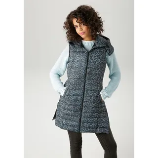 Aniston CASUAL Steppweste im extravaganten Leo-Muster, schwarz