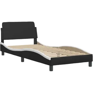 vidaXL Bettgestell "Dover" Schwarz und Weiß 80x200 cm Kunstleder - Schwarz, Weiß