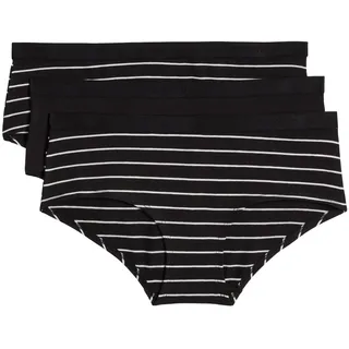 Panty MARC O'POLO "Essentials", Damen, Gr. XL (46), schwarz stripe, schwarz, Single Jersey, Obermaterial: 95% Baumwolle, 5% Elasthan, körpernah, Unterhosen Panty, mit elastischem Logobund