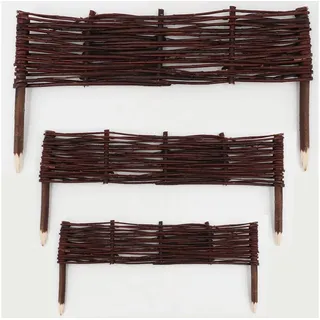 Aquagart 1 Beeteinfassung aus Weide 20x60cm I Beetbegrenzung /Weidenzaun zur Beetumrandun...