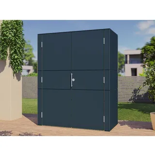 Bertilo Gartenschrank HPL Highboard 155 cm x 75 cm x 193 cm Anthrazit FSC®