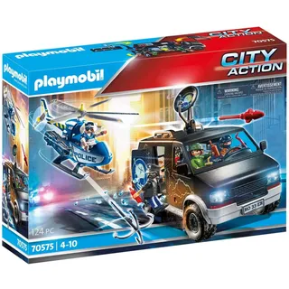 PLAYMOBIL City Action Polizei-Helikopter: Verfolgung des Fluchtfahrzeugs 70575, Mehrfarbig, One Size