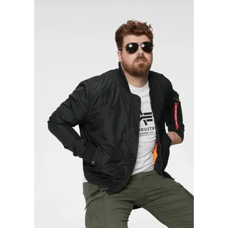 Bomberjacke ALPHA INDUSTRIES "MA-1 TT", Herren, Gr. 3XL, schwarz, Web, Obermaterial: 100% Nylon. Futter: 100% Nylon, unifarben, schmal normal, Rippbündchen, Jacken Bomberjacke, Kunstfaser, slim fit
