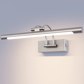 TYhogar LED Spiegelleuchte Badezimmer 40cm 10W, 3 Farbtemperaturen Dimmbar + Stufenlos Dimmbar LED-Bilderleuchte mit Schwenkbarem Lampenkopf, Wandleuchte Arc Arm Spiegel Beleuchtung Lampe